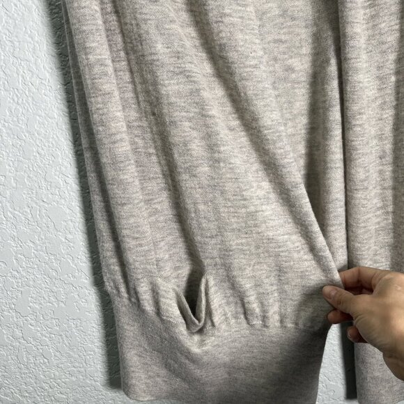 Vince Sweater Vest Womens S Oatmeal Cashmere Shrug Open Front Slinky Pockets Y2K - Picture 3 of 8